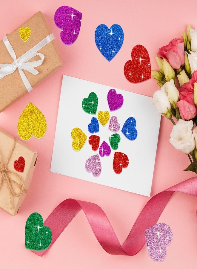WorldBazaar 600PCS Valentine's Day Foam Heart Stickers Assorted Colors Self-Adhesive Heart Shaped Craft Stickers Valentine Stickers for Crafts Scrapbook Wedding DIY Card Making - Image 5